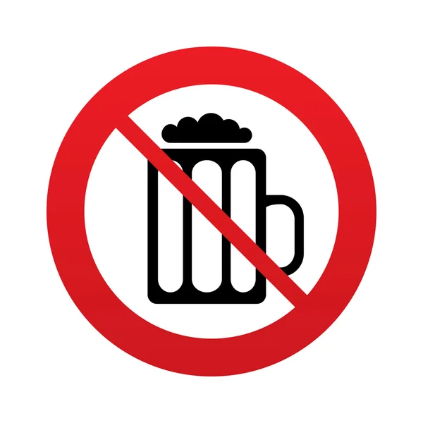 Sklenice pivní značka ikony. žádný symbol pít alkohol. — Stock fotografie
