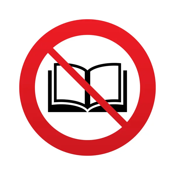 Niet lezen. teken boekpictogram. Open boek symbool. — Stockfoto