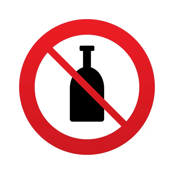 Geen alcohol teken pictogram. drankje symbool. fles. — Stockfoto