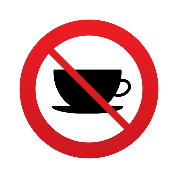Nie kawy filiżanka ikona znak. przycisk kawy. — Zdjęcie stockowe