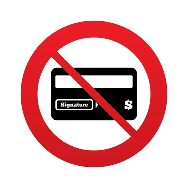 No Credit card sign icon. Debit card symbol. — Stock Photo, Image