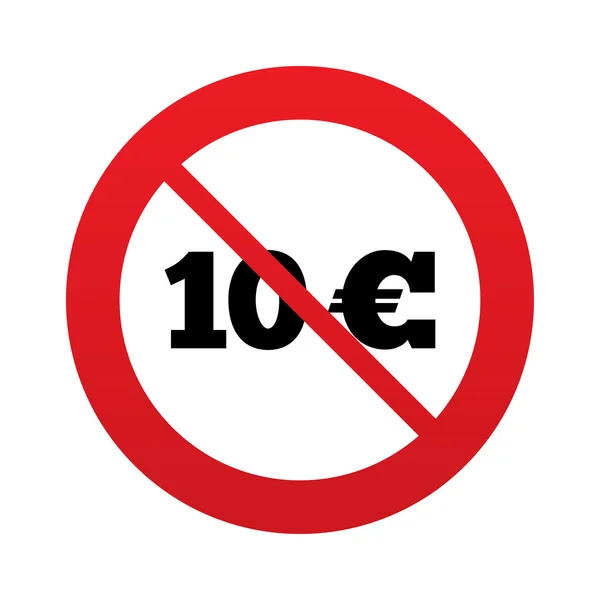 いいえ 10 ユーロ記号アイコン。ユーロ通貨記号. — ストック写真