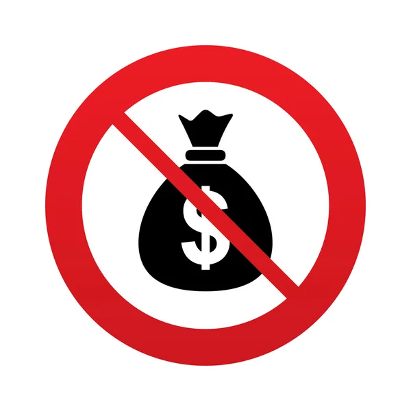 No Money bag sign icon. Dollar USD currency. — Stock Photo, Image
