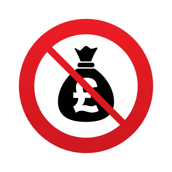 Kein Geldbeutel-Zeichen-Symbol. Pfund BIP-Währung. — Stockfoto
