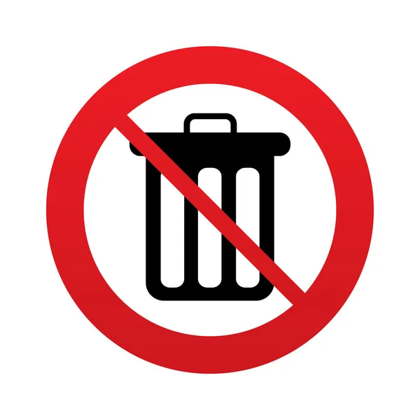 No tires basura. Icono de signo de papelera de reciclaje . —  Fotos de Stock