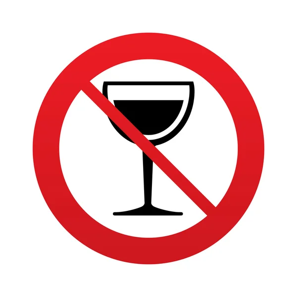 Icono de signo de copa de vino. No bebas alcohol símbolo . —  Fotos de Stock