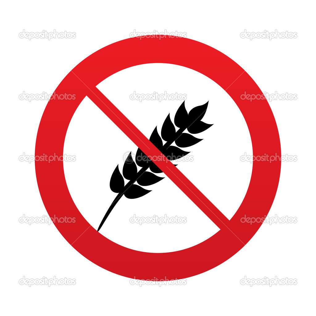 No Gluten free sign icon. No gluten symbol.