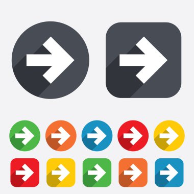 ok işareti simgesi. En yakın düğme. Gezinti simgesi