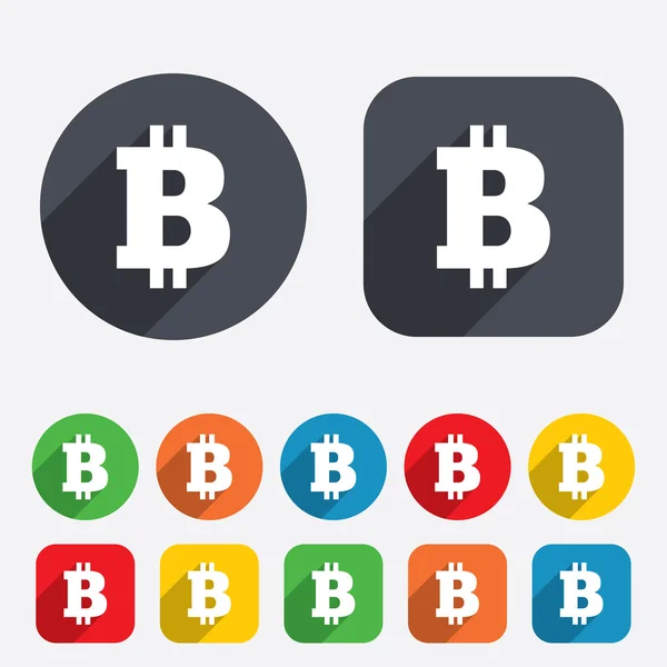 Знак Bitcoin. Символ криптографии — стоковое фото