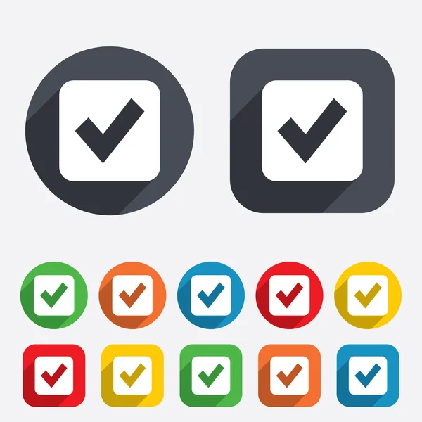 Check mark sign icon. Checkbox button. — Stock Photo, Image