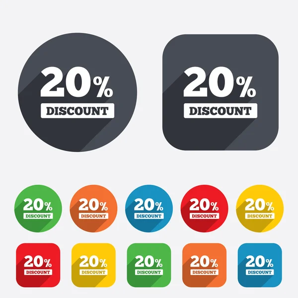 20 percent discount sign icon. Sale symbol. — Stock Photo, Image