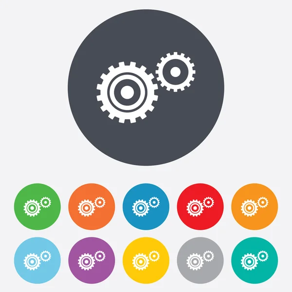 Configurações de engrenagem ícone de sinal. Cogwheel gear símbolo . —  Vetores de Stock