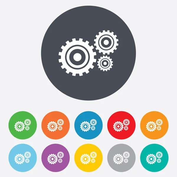 Icono de signo de configuración de engranaje. Cogwheel símbolo de engranaje . — Archivo Imágenes Vectoriales