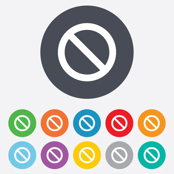 Detener signo icono. Símbolo de prohibición . — Vector de stock