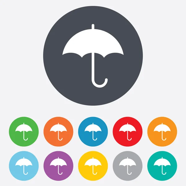 Icona segno ombrello. Simbolo protezione contro la pioggia . — Vettoriale Stock