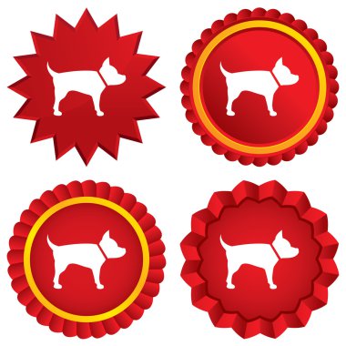 köpek işareti simgesi. Evcil hayvan madalya sembolü.