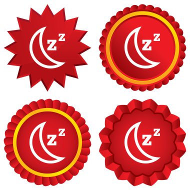 uyku işareti simgesi. zzz düğmesi ile moon.