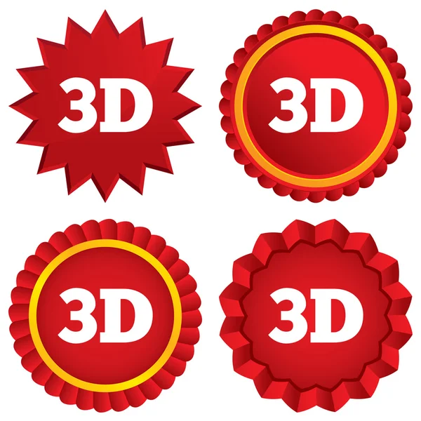 Icono de signo 3D. 3D Símbolo de nueva tecnología . —  Fotos de Stock