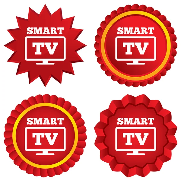 Widescreen Smart TV sign icon. Television set. — Stock Photo, Image