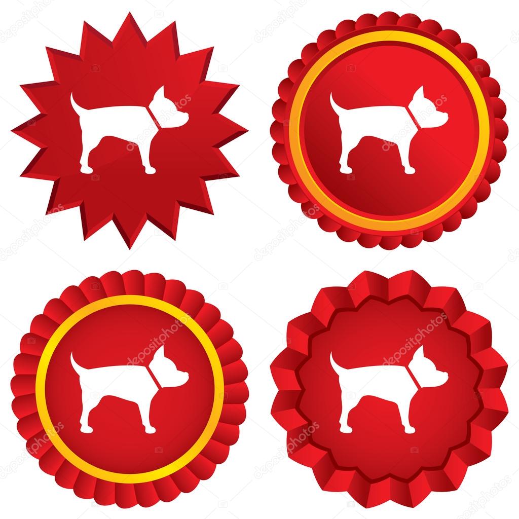 Dog sign icon. Pets medal symbol.