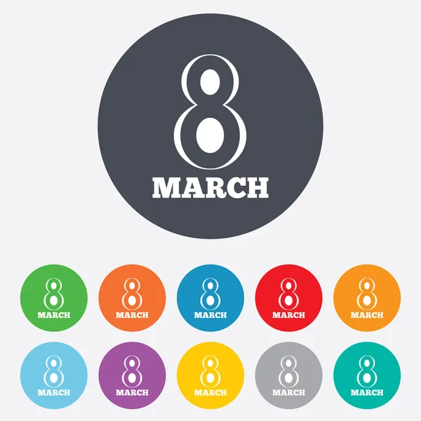 8 March Women's Day sign icon. Holiday symbol. — Stock Photo, Image