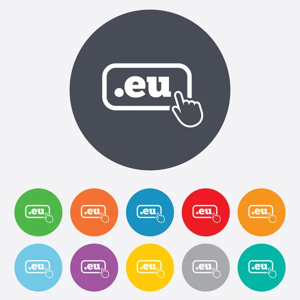 Icono de signo de dominio UE. Dominio de Internet de nivel superior —  Fotos de Stock