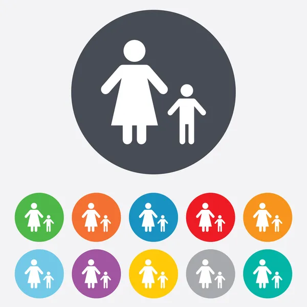 One-parent family with one child sign icon. — Stock Photo, Image