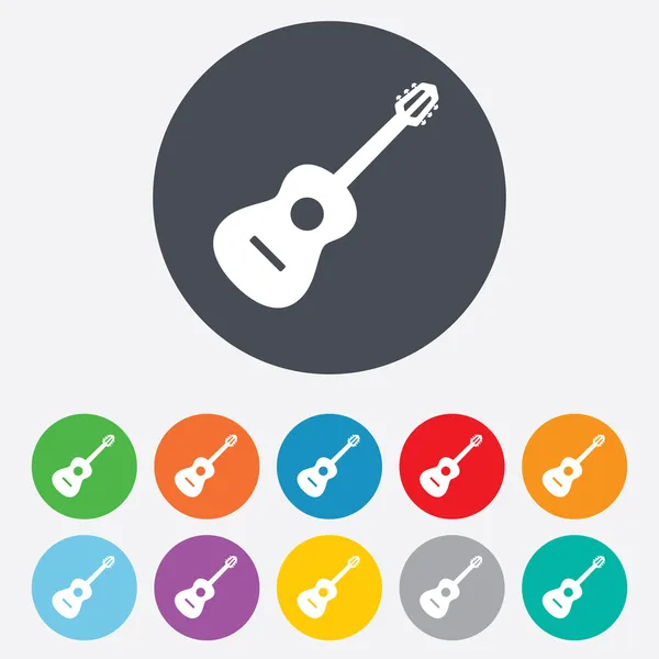 Acoustic guitar sign icon. Music symbol. — Stock Photo, Image