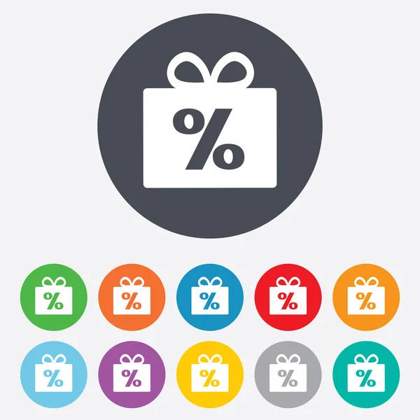 Gift box sign discount icon. Present symbol. — Stock Photo, Image