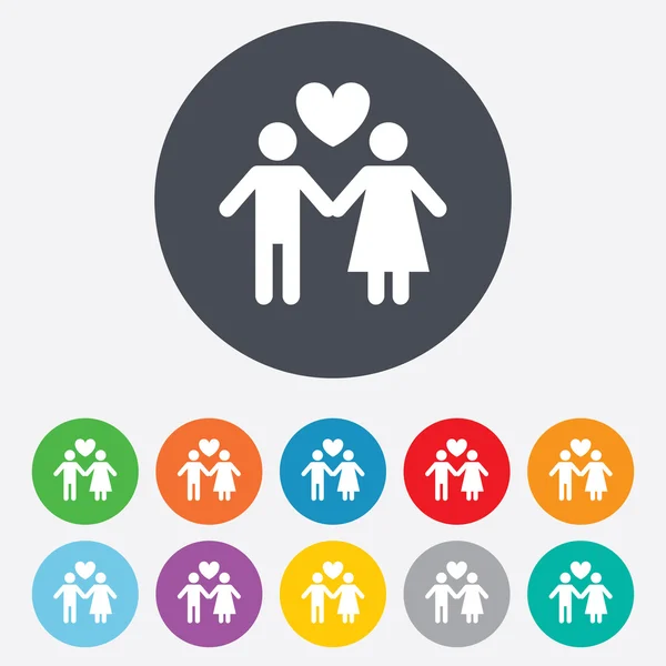 Couple sign icon. Male love female. Lovers. — Stock Photo, Image