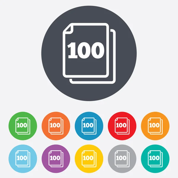 W opakowaniu 100 arkuszy podpisać ikona. symbol 100 kart. — Zdjęcie stockowe