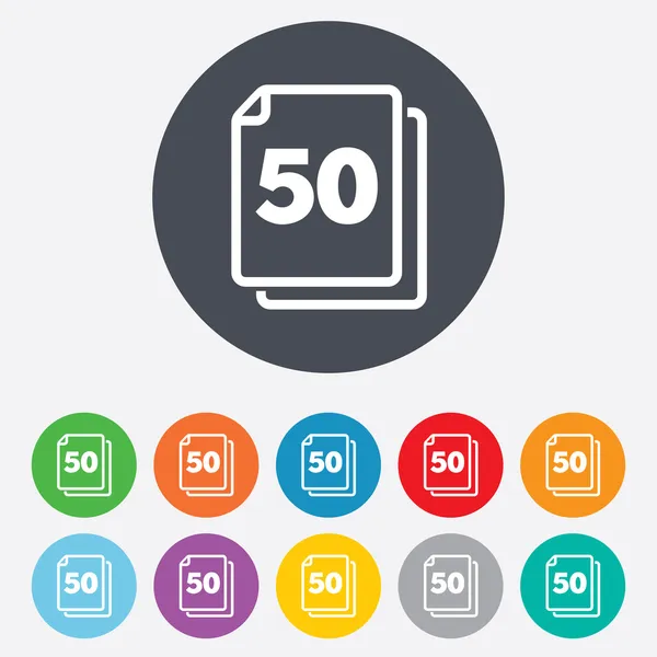 In pack ondertekenen 50 vellen pictogram. 50 papieren symbool. — Stockfoto