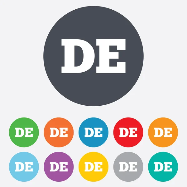 German language sign icon. DE Deutschland. — Stock Photo, Image