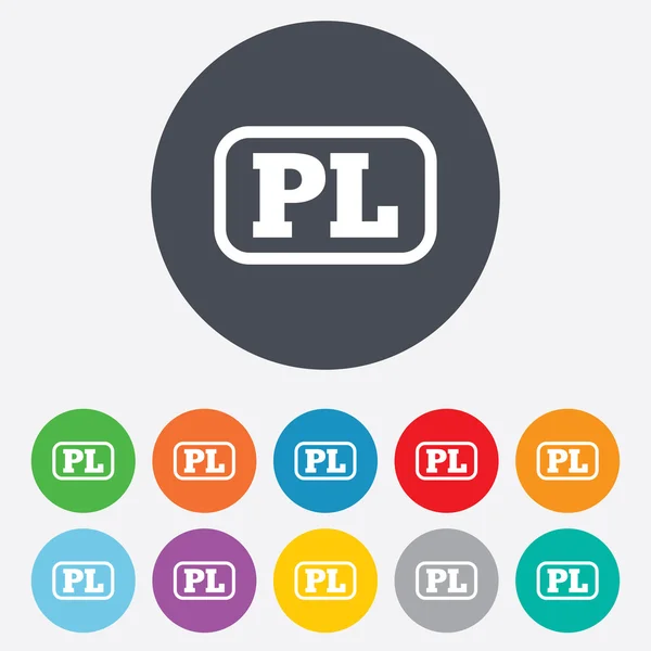 Polish language sign icon. PL translation — Stock Photo, Image