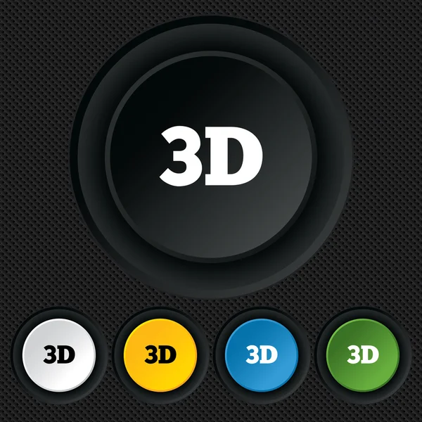 Icône de signe 3D. 3D Nouveau symbole technologique . — Image vectorielle
