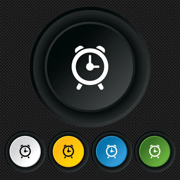 Wekker teken pictogram. alarm symbool wakker. — Stockvector