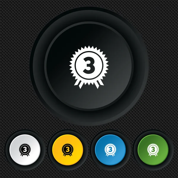 3 位賞サイン アイコン。勝者のための賞. — ストックベクタ