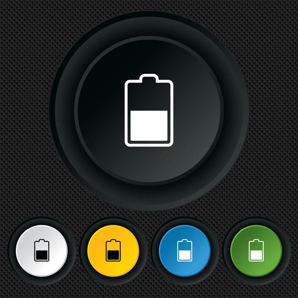 Halv nivå tecken batteriikonen. låg El. — Stock vektor