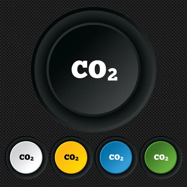 CO2 anidride carbonica formula segno icona. Chimica — Vettoriale Stock