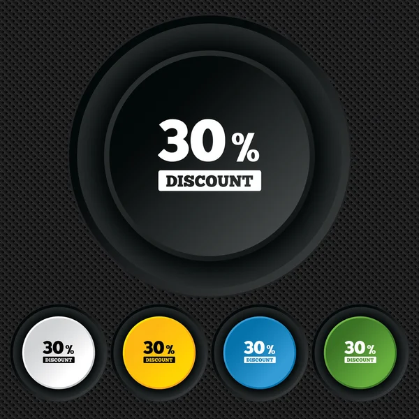 Ícone de sinal de desconto de 30%. Símbolo de venda . — Vetor de Stock