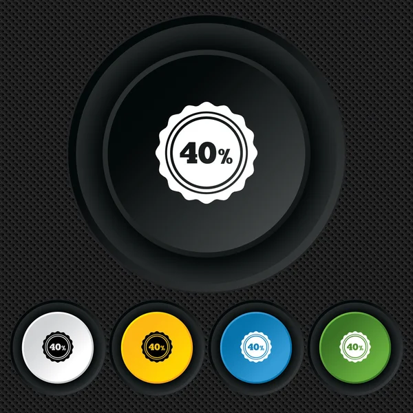 40 procent rabatt tecken ikon. försäljning symbol. — Stock vektor