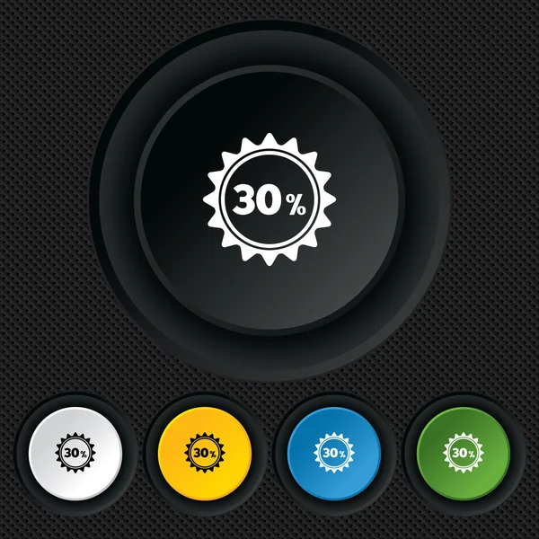 30 procent rabatt tecken ikon. försäljning symbol. — Stock vektor
