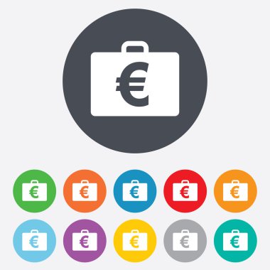 euro eur simgesi ile durum. Evrak Çantası'nı düğmesi.