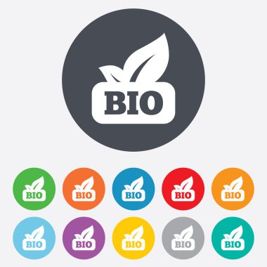 Bio ürün işareti simgesi. yaprak sembol.