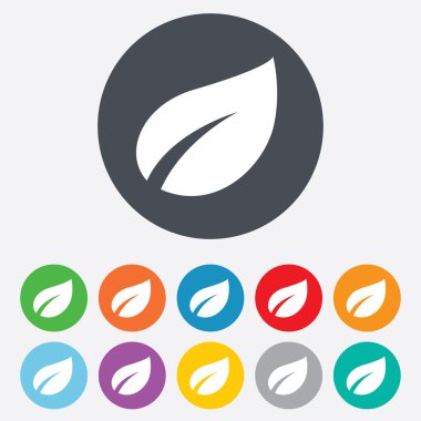 yaprak işareti simgesi. taze ürün simgesi.