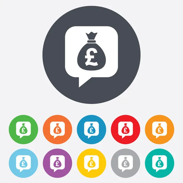 Money bag sign icon. Pound GBP currency. — Stock Photo, Image