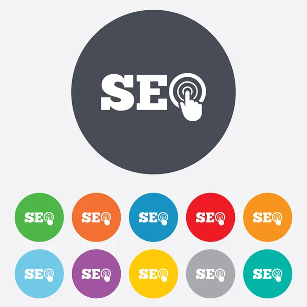 SEO teken pictogram. Search engine optimalisatie symbool. — Stockfoto