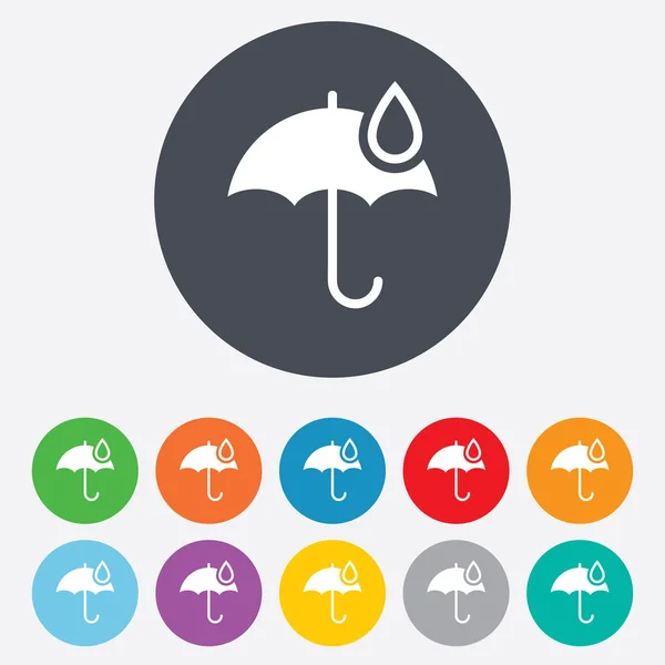 Icono de signo de paraguas. Símbolo gota de agua . — Foto de Stock