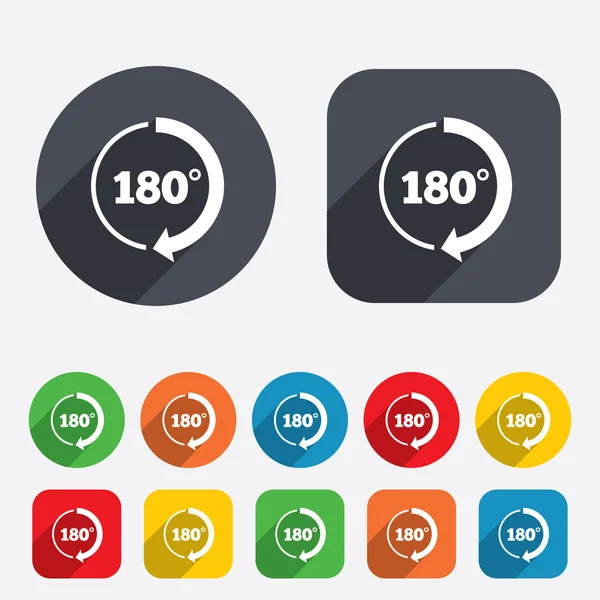 Ángulo 180 grados signo icono. Geometría símbolo matemático — Archivo Imágenes Vectoriales