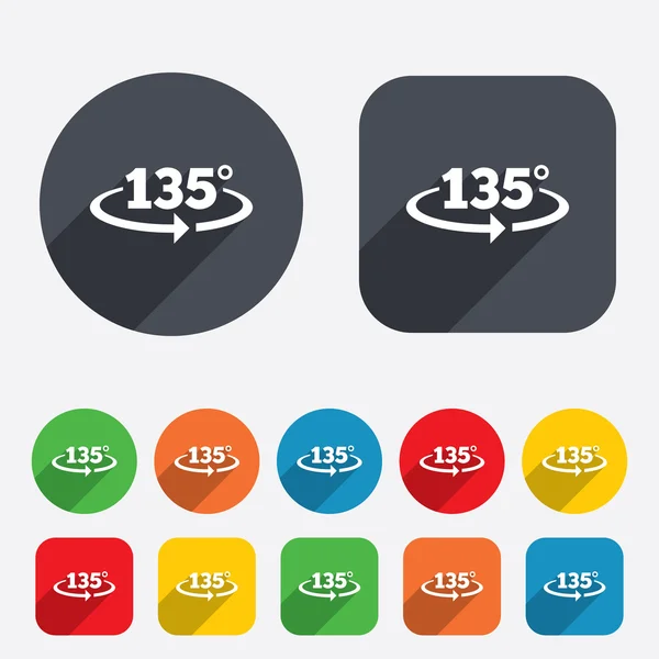 Ikona podepsat úhlu 135 stupňů. geometrie matematický symbol — Stockový vektor